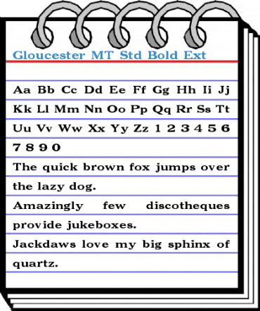 Gloucester MT Std Bold Ext Font