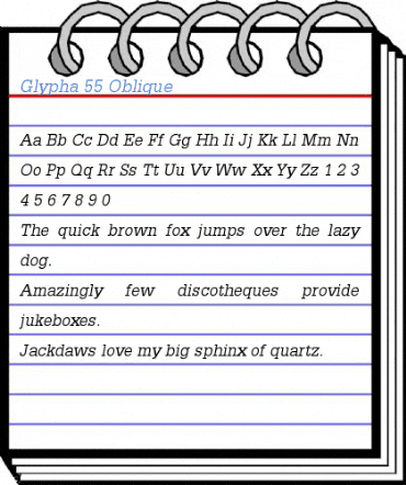 Glypha 55 Oblique Font