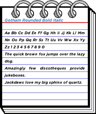 Gotham Rounded Bold Italic Font