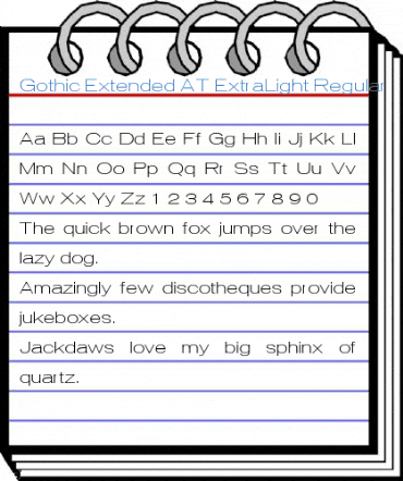 Gothic Extended AT ExtraLight Regular Font