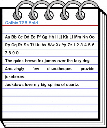 Gothic 725 Bold Font