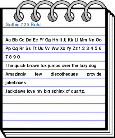 Gothic 725 Bold Font