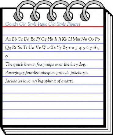 Goudy Old Style Italic Old Style Figures Font