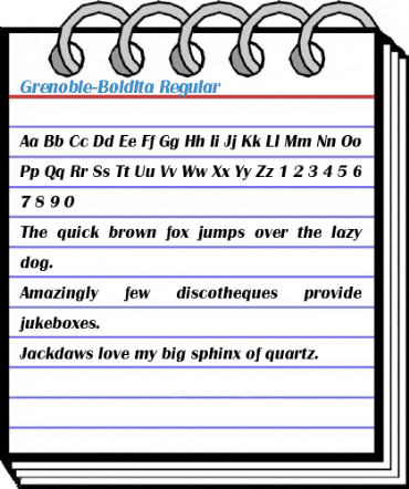 Grenoble-BoldIta Regular Font