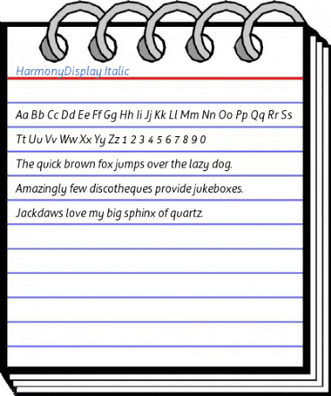 HarmonyDisplay Italic Font