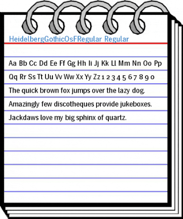HeidelbergGothicOsFRegular Regular Font