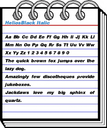 HeliosBlack Italic Font