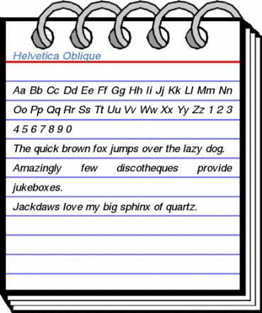 Helvetica Oblique Font