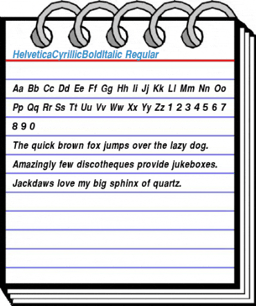 HelveticaCyrillicBoldItalic Regular Font