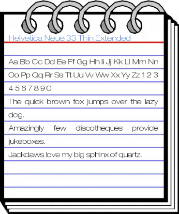 Helvetica Neue 33 Thin Extended Font