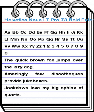 Helvetica Neue LT Pro 73 Bold Extended Font