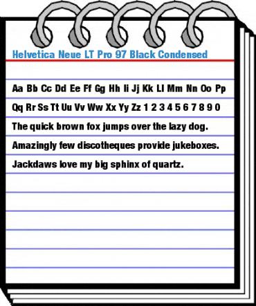 Helvetica Neue LT Pro 97 Black Condensed Font