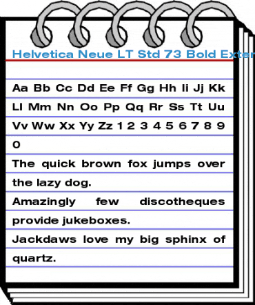Helvetica Neue LT Std 73 Bold Extended Font