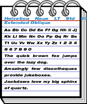 Helvetica Neue LT Std 93 Black Extended Oblique Font