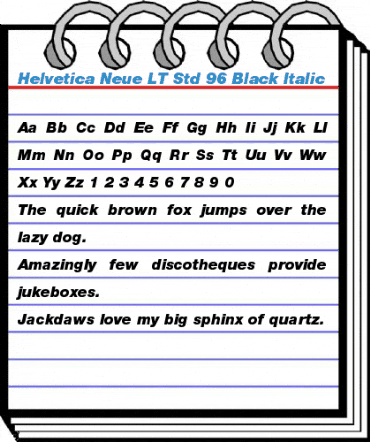 Helvetica Neue LT Std 96 Black Italic Font