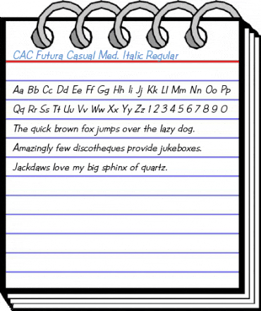 CAC Futura Casual Med. Italic Regular Font