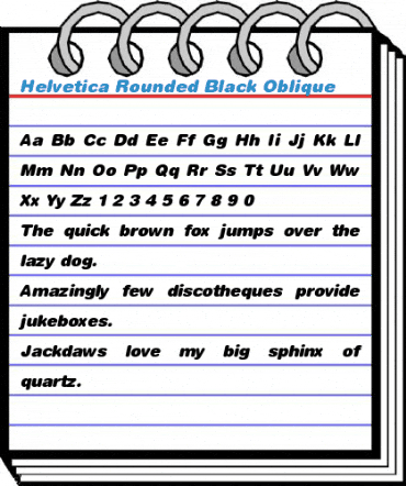 Helvetica Rounded Black Oblique Font