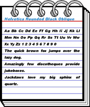 Helvetica Rounded Black Oblique Font