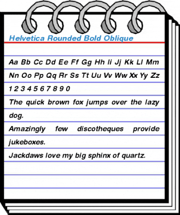Helvetica Rounded Bold Oblique Font