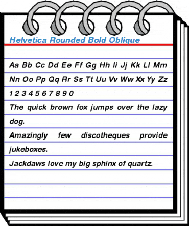 Helvetica Rounded Bold Oblique Font