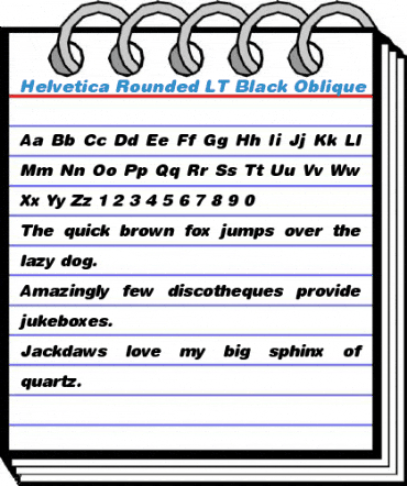 Helvetica Rounded LT Black Oblique Font