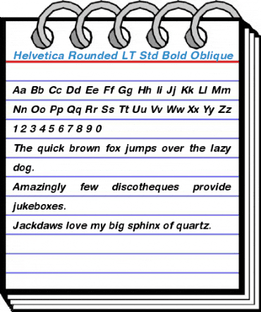 Helvetica Rounded LT Std Bold Oblique Font