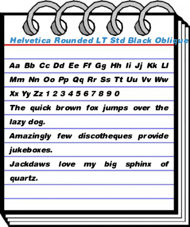 Helvetica Rounded LT Std Black Oblique Font