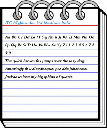 ITC Highlander Std Medium Italic Font
