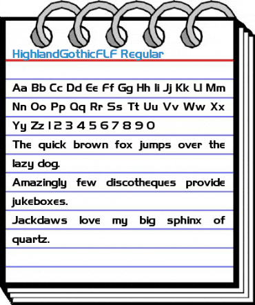 HighlandGothicFLF Regular Font