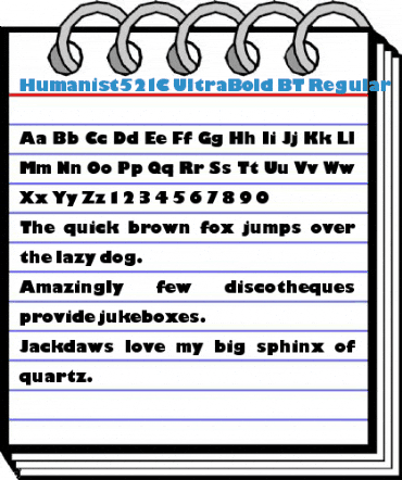 Humanist521C UltraBold BT Regular Font
