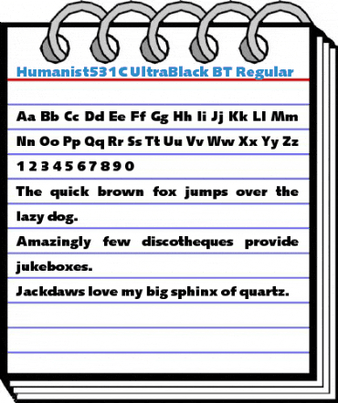 Humanist531C UltraBlack BT Regular Font