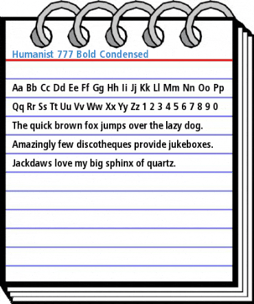 Humanist 777 Bold Condensed Font