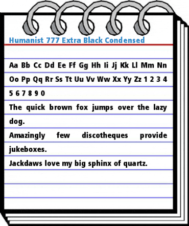 Humanist 777 Extra Black Condensed Font