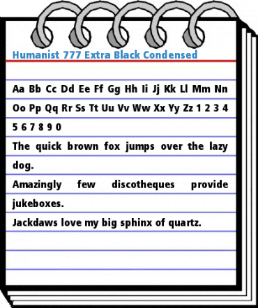 Humanist 777 Extra Black Condensed Font