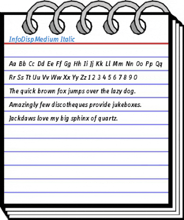 InfoDispMedium Italic Font