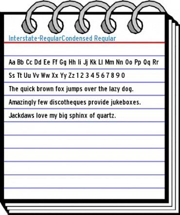 Interstate-RegularCondensed Regular Font