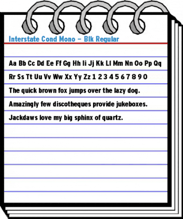 Interstate Cond Mono - Blk Regular Font