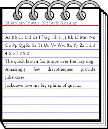Bitstream Iowan Old Style Regular Font