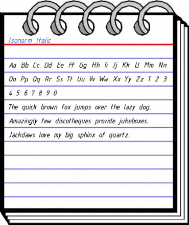 Isonorm Italic Font