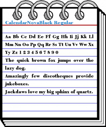 CalendarNovaBlack Regular Font
