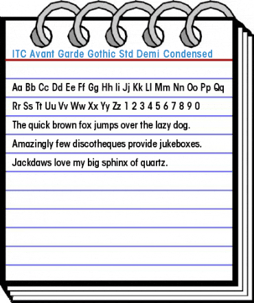 ITC Avant Garde Gothic Std Demi Condensed Font