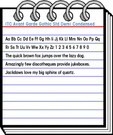 ITC Avant Garde Gothic Std Demi Condensed Font