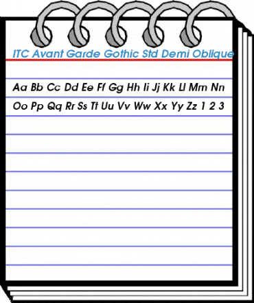 ITC Avant Garde Gothic Std Demi Oblique Font