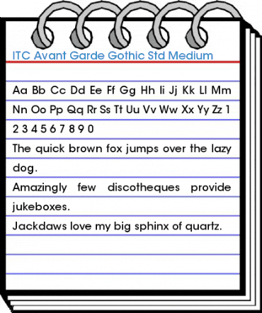 ITC Avant Garde Gothic Std Medium Font