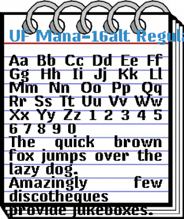 UF Mana-16alt Regular Font
