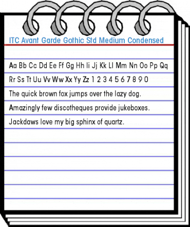 ITC Avant Garde Gothic Std Medium Condensed Font