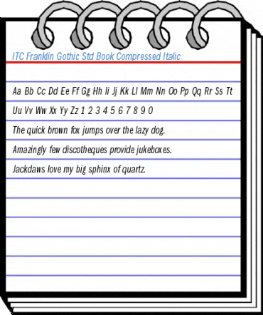 ITC Franklin Gothic Std Book Compressed Italic Font