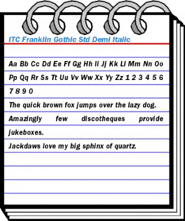 ITC Franklin Gothic Std Demi Italic Font