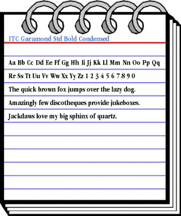 ITC Garamond Std Bold Condensed Font