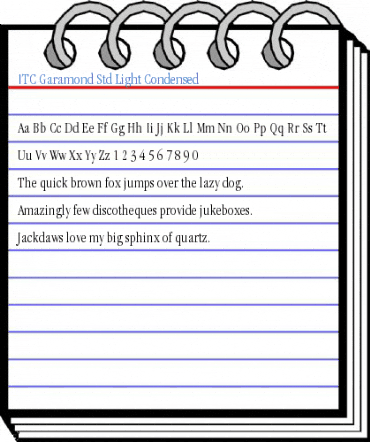 ITC Garamond Std Light Condensed Font
